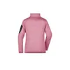 Damen-Strick-Fleece-Jacke pink melange/off white
