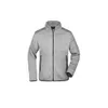 Strick-Fleece-Jacke light grey melange/red