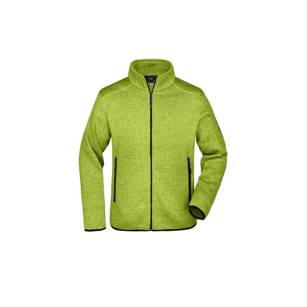 Strick-Fleece-Jacke kiwi melange/royal