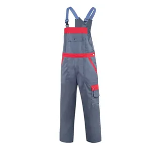 Latzhose graphitgrau/rot