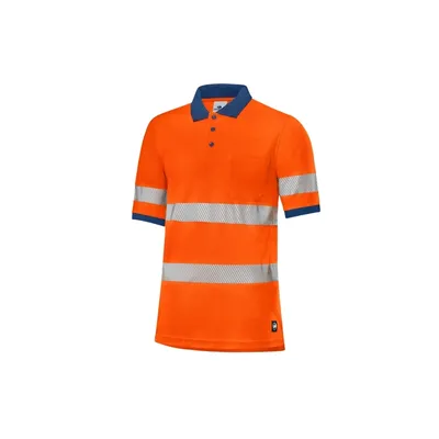 HIVIS-Polo-Shirt warnorange/marine