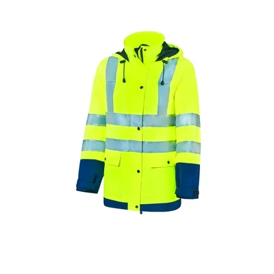 HIVIS-Damen-Regenjacke warngelb/marine