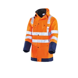 HIVIS-Regenjacke warnorange/marine