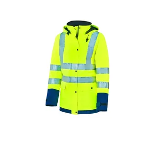 HIVIS-Damen-Winterjacke warngelb/marine