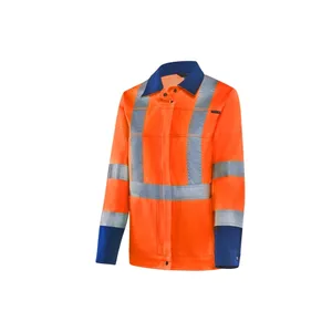 HIVIS-Damen-Blousonjacke warnorange/marine