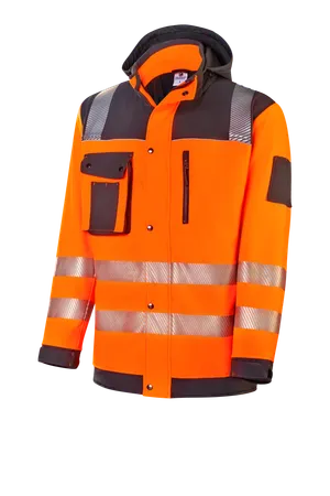 HIVIS-Winter-Softshell-Jacke warnorange/graphitgrau