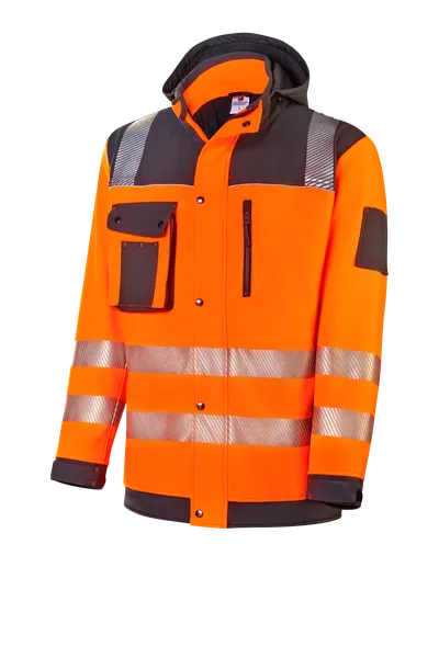 HIVIS-Winter-Softshell-Jacke warnorange/graphitgrau