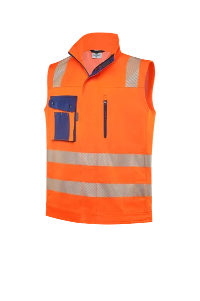 HIVIS-Weste warnorange/marine
