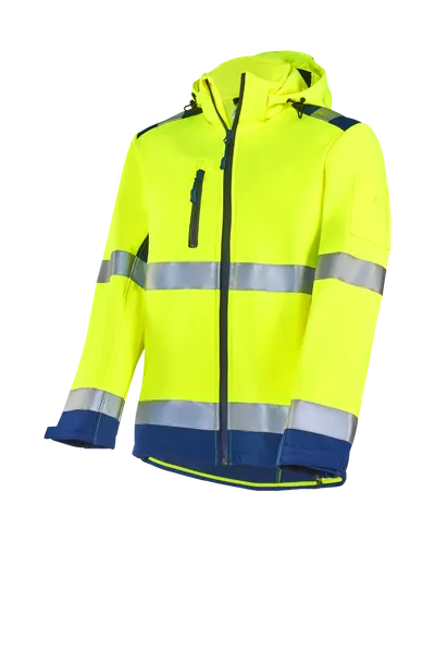HIVIS-Softshell-Jacke warngelb/marine