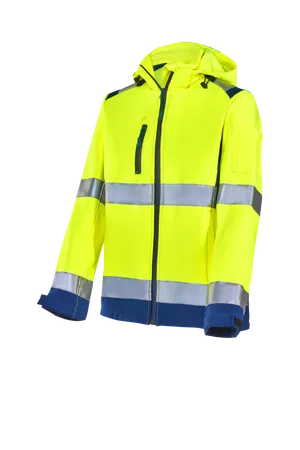 HIVIS-Damen-Softshell-Jacke warngelb/marine