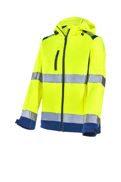 HIVIS-Damen-Softshell-Jacke warngelb/marine